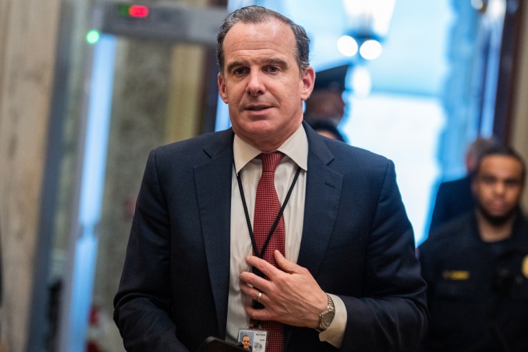 UNITED STATES - APRIL 18: Brett McGurk, White House Coordinator for the Middle East and North Africa, arrives to the U.S. Capitol before Ukrainian Prime Minister Denys Shmyhal met with Senate Majority Leader Charles Schumer, D-N.Y., on Thursday, April 18, 2024. (Tom Williams/CQ-Roll Call, Inc via Getty Images)