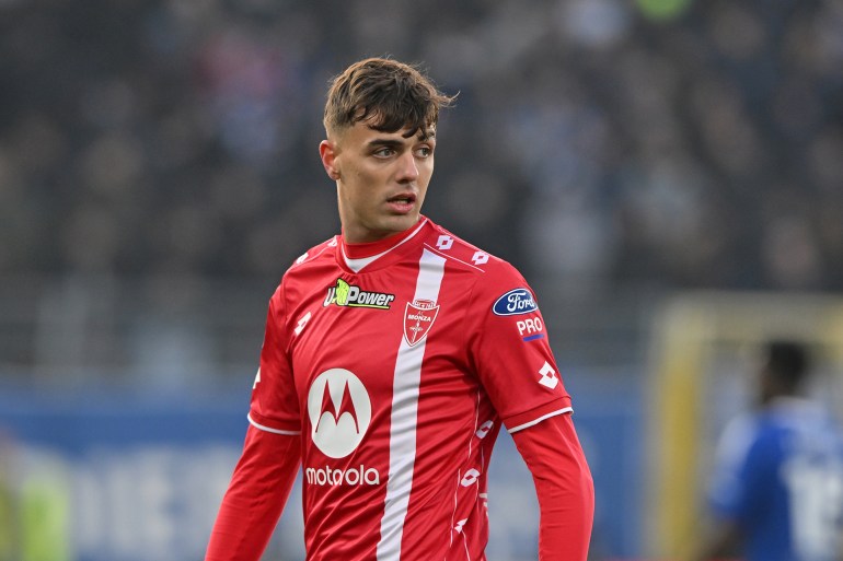 COMO, ITALY - NOVEMBER 30: Daniel Maldini of AC Monza during the Serie A match between Como and Monza at Stadio G. Sinigaglia on November 30, 2024 in Como, Italy. (Photo by Chris Ricco/Getty Images)